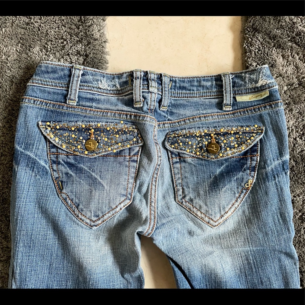 J & Company Jeans Gold Detailed Pockets Sz 26
